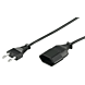 Verloopkabel Europlug 3m zwart