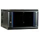 6U wand patchkast met glazen voordeur (kantelbaar), 600mm diep 