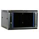6U wand patchkast met glazen voordeur, 600mm diep