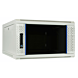 6U witte wand patchkast met glazen voordeur, 600mm diep