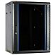 15U wand patchkast met glazen voordeur, 600mm diep