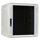 12U witte wand patchkast met glazen voordeur (kantelbaar), 600mm diep