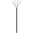 CAT6 U/UTP 305m buitenkabel op rol soepel zwart CCA