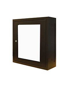 3U wandkast met glazen deur 185mm diep