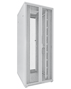 42U witte patchkast met dubbele geperforeerde voor- en achterdeuren 800x1000x2000mm (BxDxH)