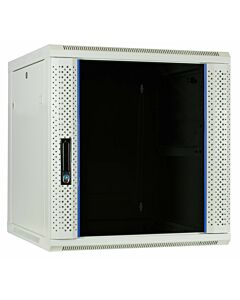 12U witte wand patchkast met glazen voordeur, 600mm diep