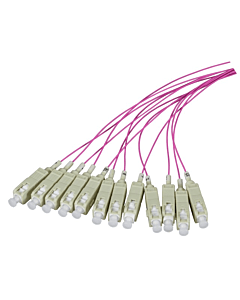 OM4 glasvezel pigtail paars LC - 12 stuks