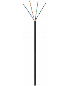 CAT6 U/UTP 50m buitenkabel op rol soepel zwart CCA