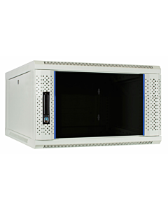 4U witte wand patchkast met glazen voordeur, 600mm diep
