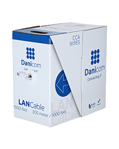 CAT5e FTP 305m kabel op rol soepel grijs CCA