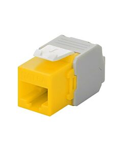 CAT6a UTP Keystone Connector - Toolless - Geel