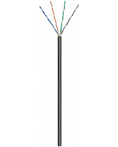 CAT6 U/UTP 100m buitenkabel op rol soepel zwart CCA