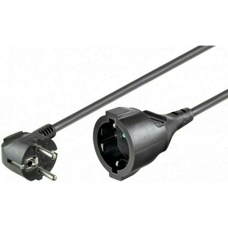 Verloopkabel schuko 5m zwart