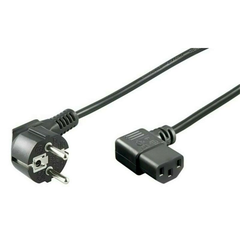 Netsnoer schuko naar C13 haaks 2m zwart