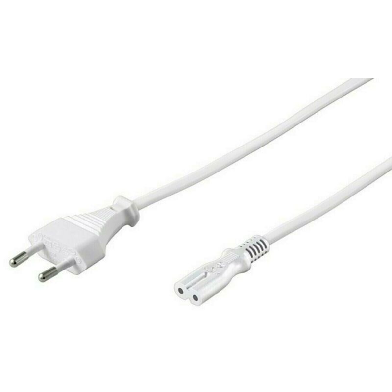 Netsnoer euro plug naar C7 5m wit