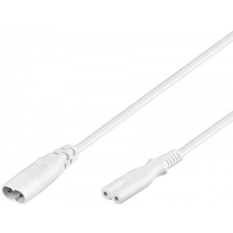 Verloopkabel C7 naar C8 2m wit