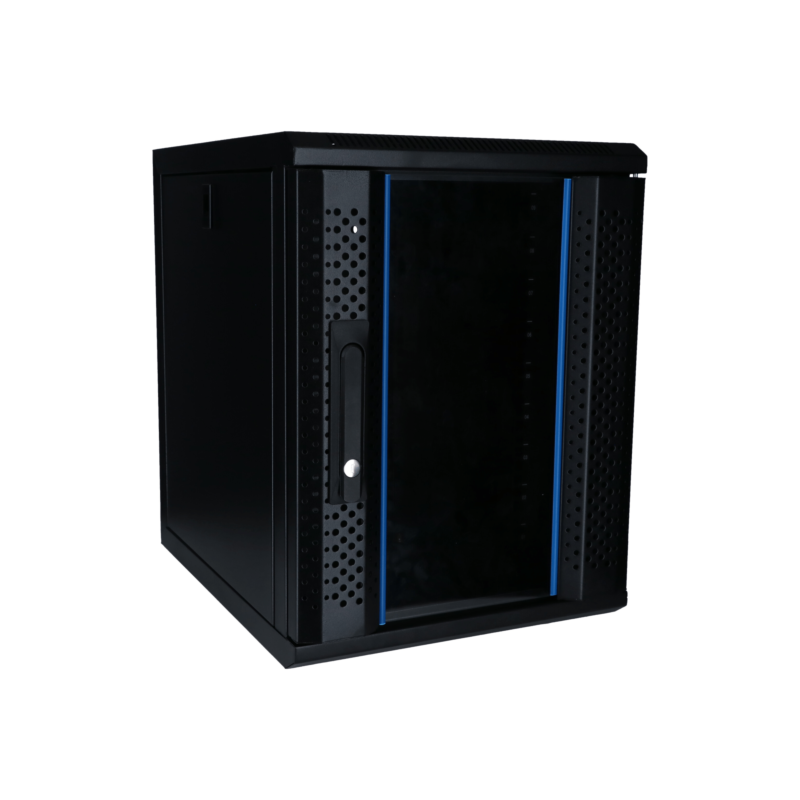 10" 9U wand patchkast met glazen voordeur 450mm diep
