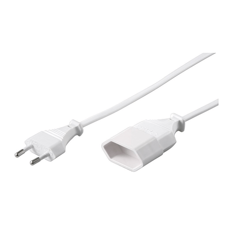 Verloopkabel Europlug 5m wit