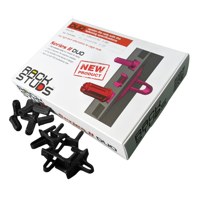 Rackstuds DUO Series II – Zwart – 20 stuks