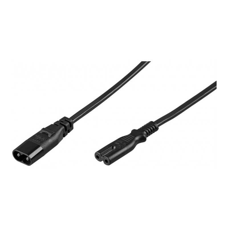 Verloopkabel C7 naar C8 2m zwart