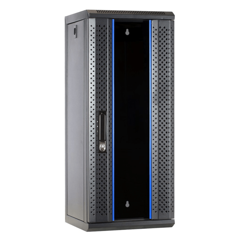 10" 15U wand patchkast met glazen voordeur 310mm diep