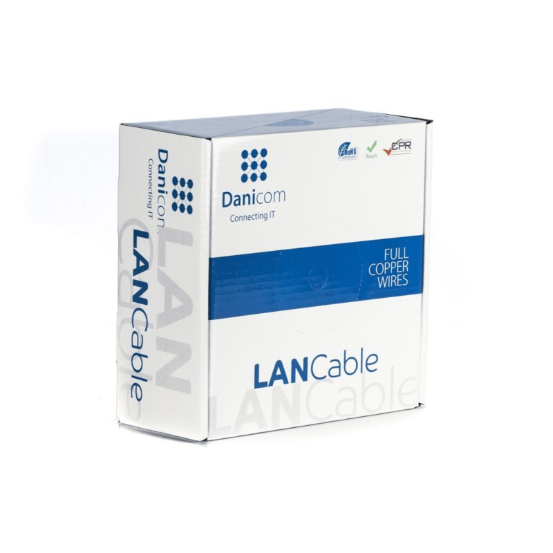 DANICOM CAT7 S/FTP 50m Buitenkabel op rol stug - PE (Fca)
