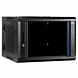 6U wand patchkast (kantelbaar) met glazen deur en geperforeerde zijwanden 600mm diep