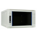 6U witte wand patchkast met glazen voordeur, 600mm diep