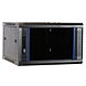 4U wand patchkast ongemonteerd met glazen voordeur, 600mm diep