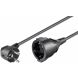 Verloopkabel schuko 5m zwart