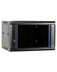 4U wand patchkast ongemonteerd met glazen deur, 450mm diep