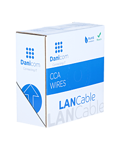 CAT6 SF/UTP 50m kabel op rol soepel grijs CCA