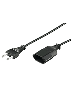 Verloopkabel Europlug 3m zwart