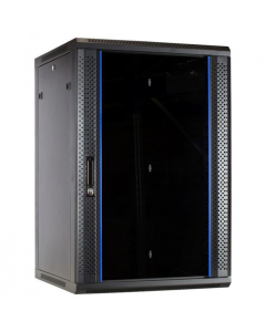 22U wand patchkast met glazen voordeur, 600mm diep