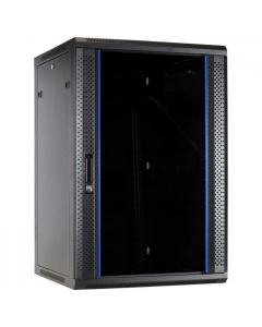 27U wand patchkast met glazen voordeur, 600mm diep