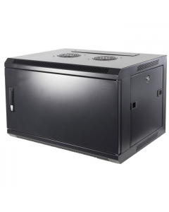 6U wand patchkast met metalen voordeur, 450mm diep