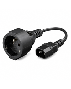 Stroomkabel AC plug naar C14  Type E 0,15m verloop - Penaarde