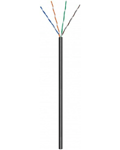 CAT6 U/UTP 50m buitenkabel op rol soepel zwart CCA