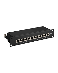 10 inch CAT6a STP patchpaneel - 12 poorts