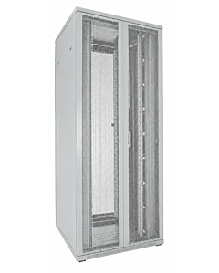 42U witte patchkast met dubbele geperforeerde voor- en achterdeuren 800x800x2000mm (BxDxH)