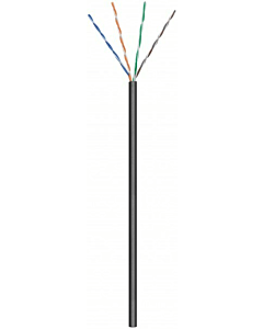 CAT5e U/UTP 100m kabel op rol soepel zwart CCA 
