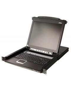 AMK808-17PB 1U, single rail, 17" LCD keyboard drawer with 8-port KVM switch