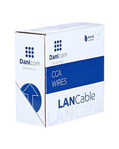 CAT5e U/UTP 100m kabel op rol soepel grijs CCA