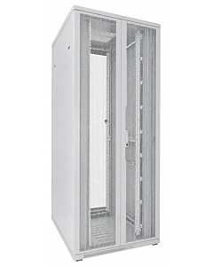 42U witte patchkast met dubbele geperforeerde voor- en achterdeuren 800x1000x2000mm (BxDxH)