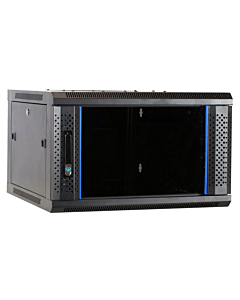 4U wand patchkast met glazen voordeur, 600mm diep