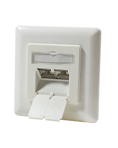 CAT6 UTP / STP inbouwdoos verticaal, ivoor