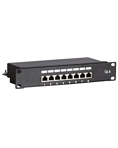 10 inch CAT6 FTP patchpaneel - 8 poorts