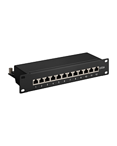 10 inch CAT6a STP patchpaneel - 12 poorts