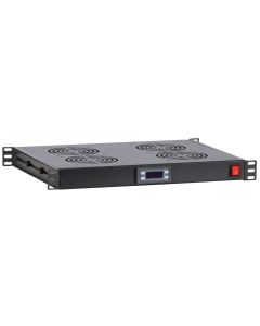1U 19 inch ventilator set met 4st fan voor patchkasten (thermostaat, 230V)