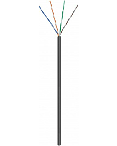 CAT6 U/UTP 100m buitenkabel op rol soepel zwart CCA